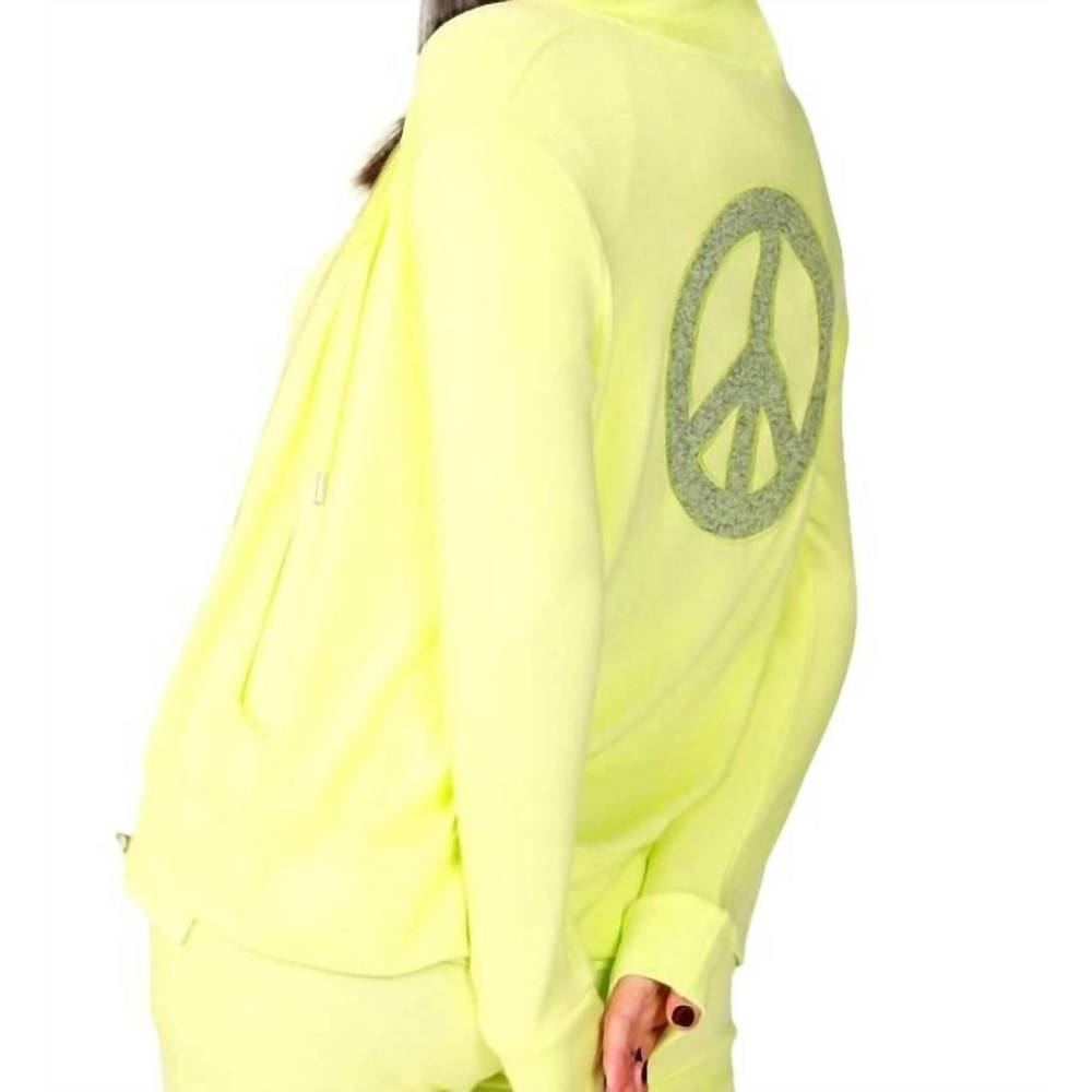 NEW FRENCH KYSS zip peace hoodie in lime